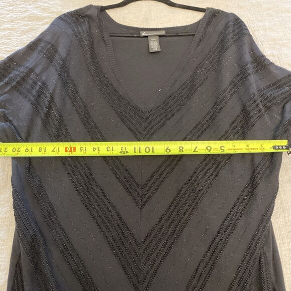 Lane Bryant Blouse Women’s Size 22/24 3/4 Sleeve V Neck Black Chevron Light - Picture 11 of 12